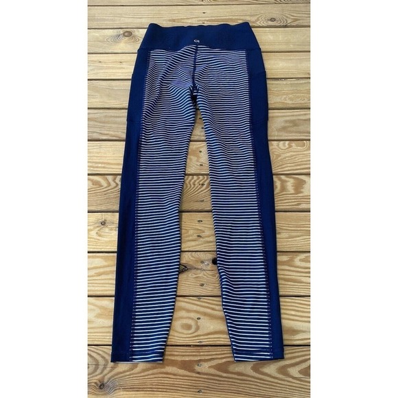 Gap Fit Stripe Sculpt Compression Leggings Size Small Women’s Navy - Picture 2 of 8